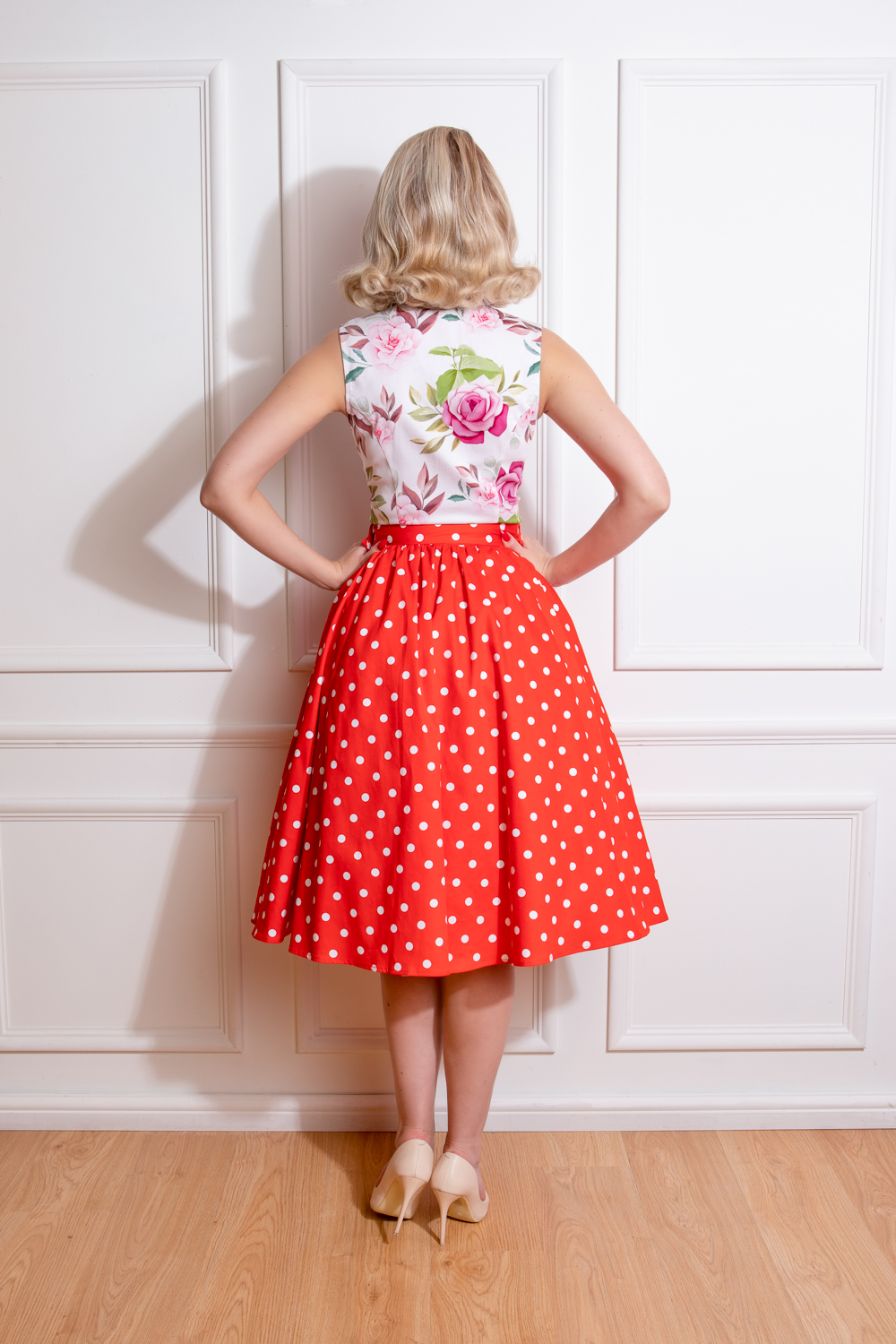 Paula Polka Dot Swing Skirt